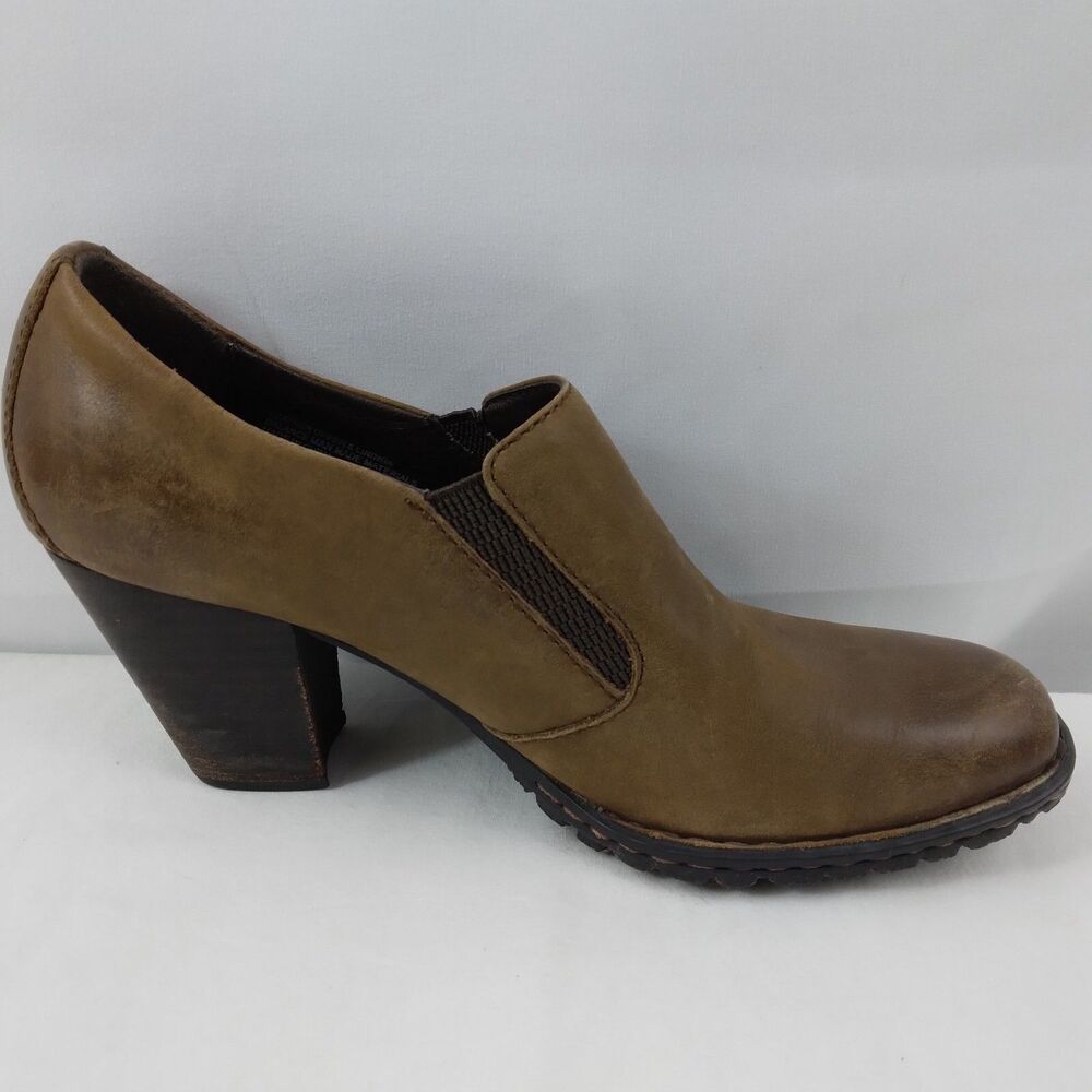 Born W81296 Gertrude Brown Leather Slip-On Bootie Heel Distressed Women's US 7 - Picture 10 of 14